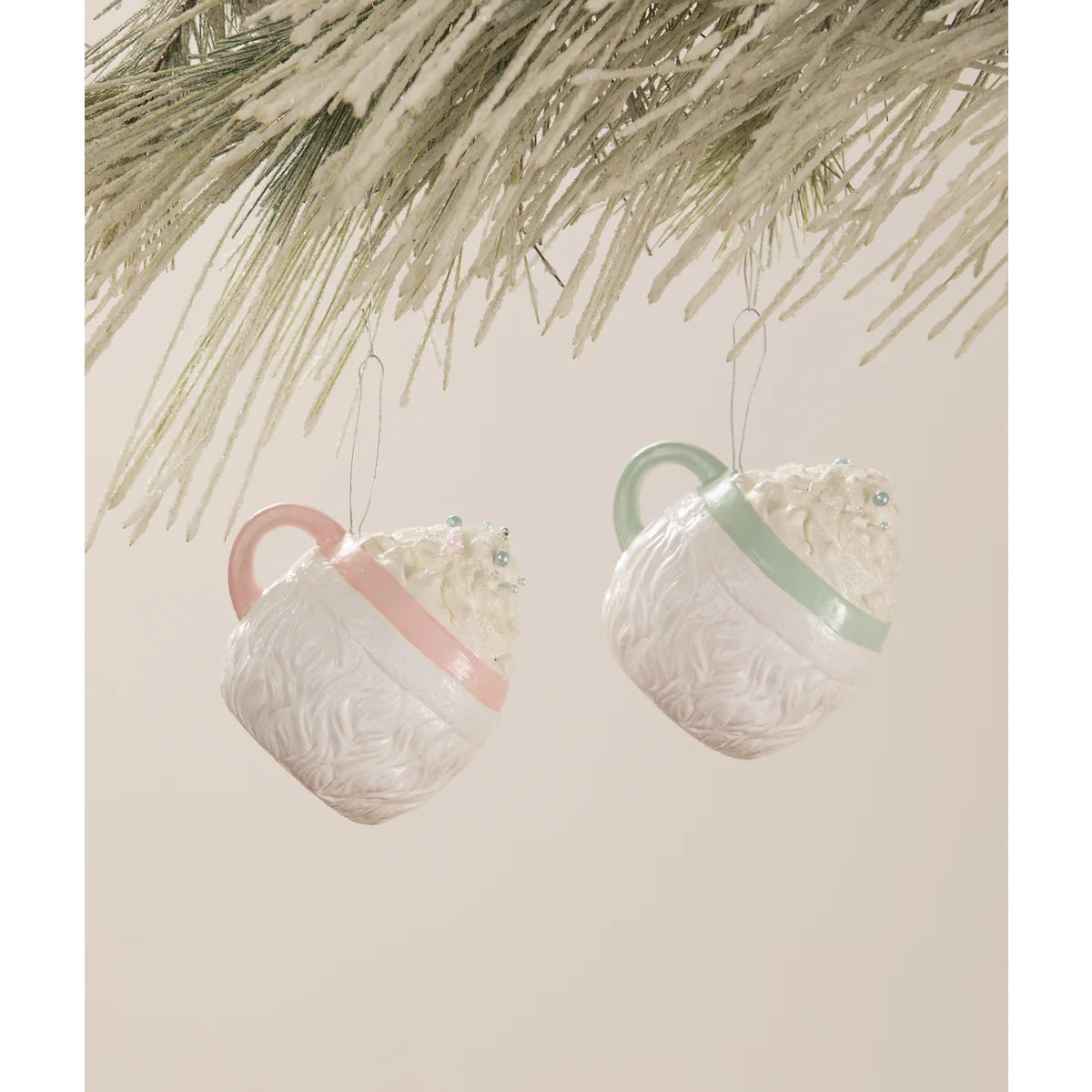 TF1238 - Pastel Santa Head Mug Ornament Set of 2